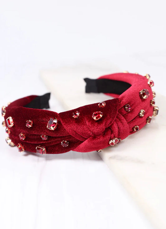 Caroline Hill Red Satin Headband