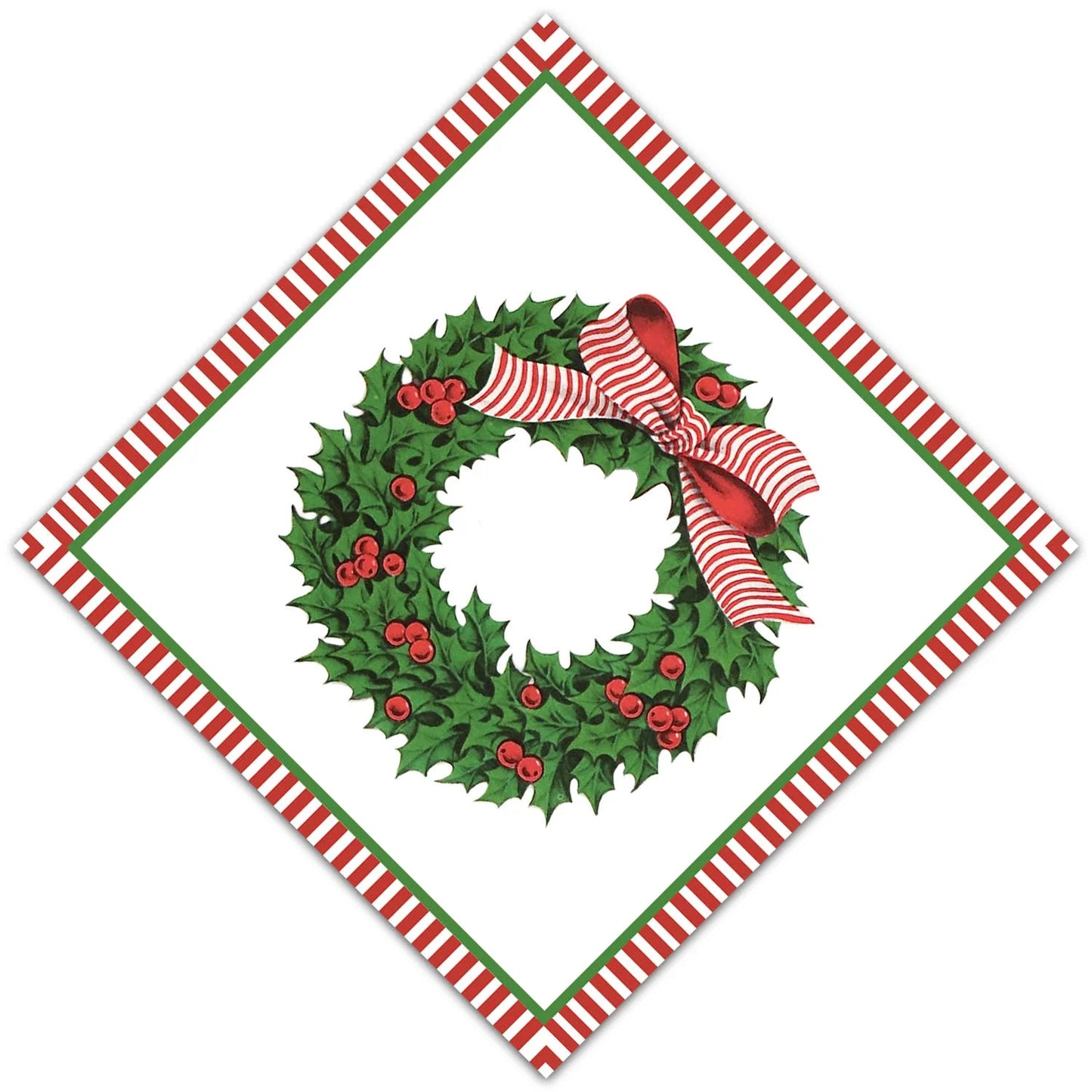 WH Hostess Cocktail Napkins Christmas Wreath