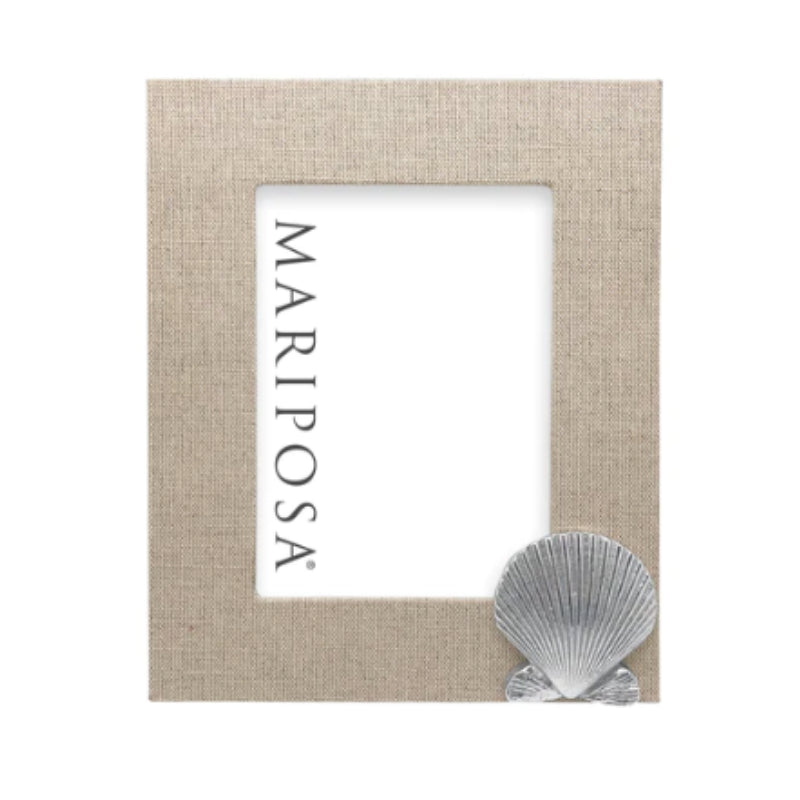 Mariposa Natural Linen With Scallop 5 x 7 Frame