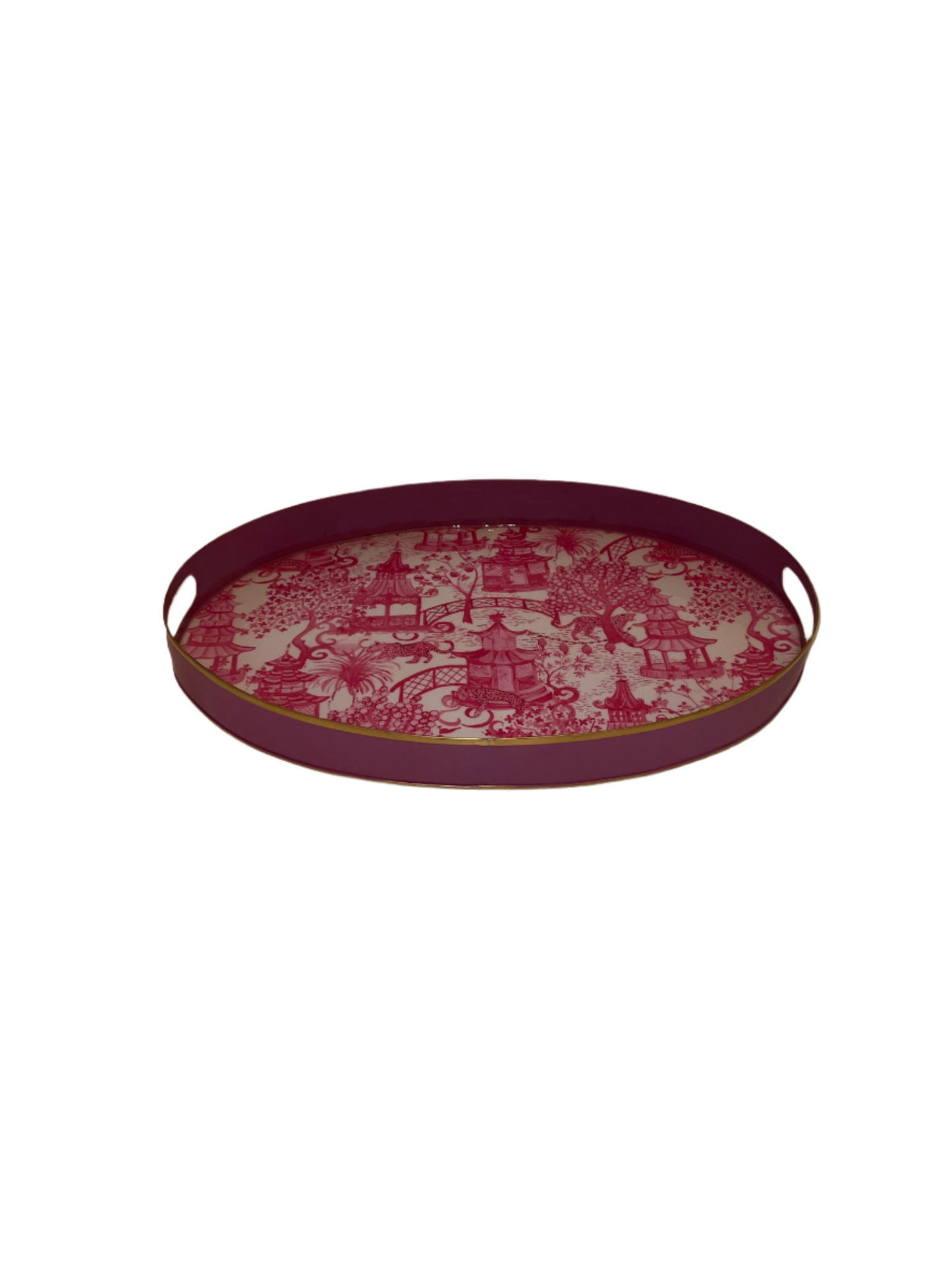 Jaye's Studio Pink Garden Party Oval Tray