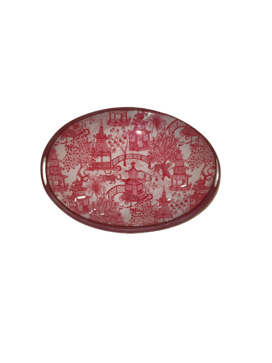 Jaye's Studio Pink Garden Party Oval Tray