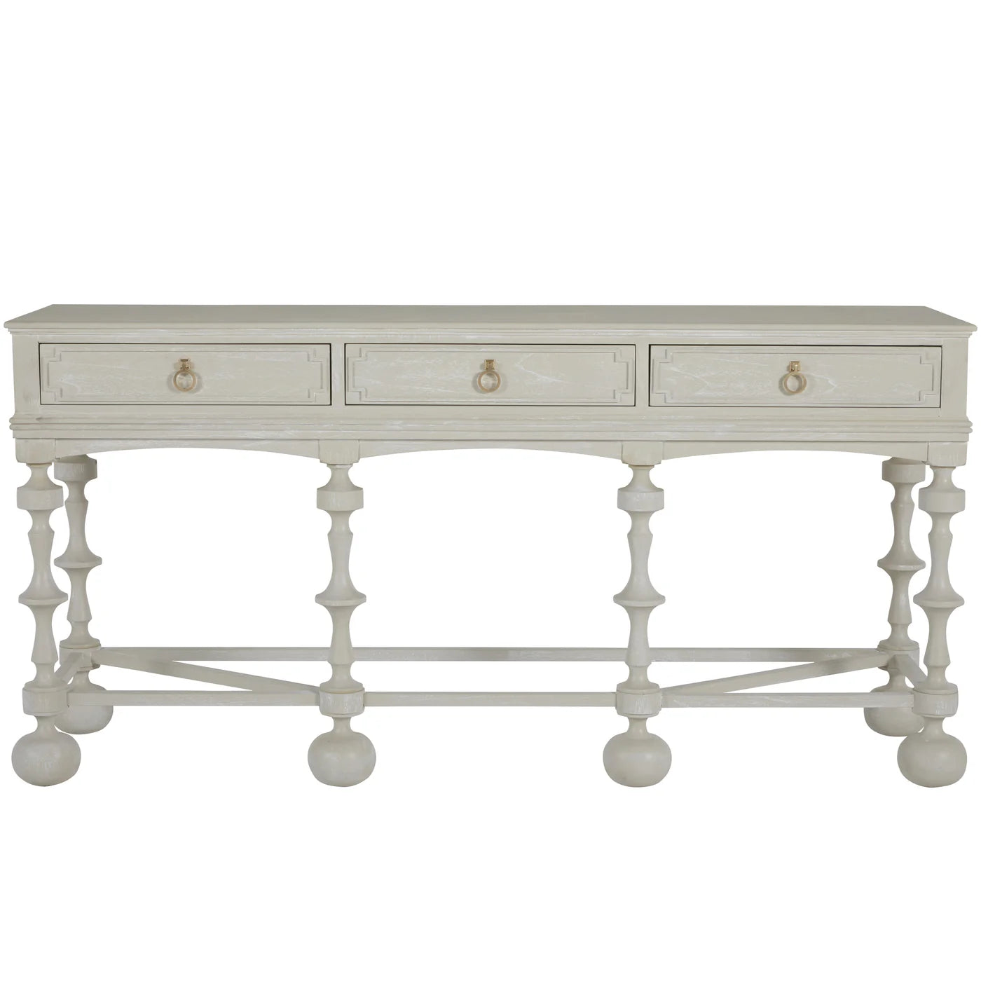 Gabby Arrington Mindi Veneer Rectangle Console Table - White Ivory, 76 in. W x 37.25 in. H