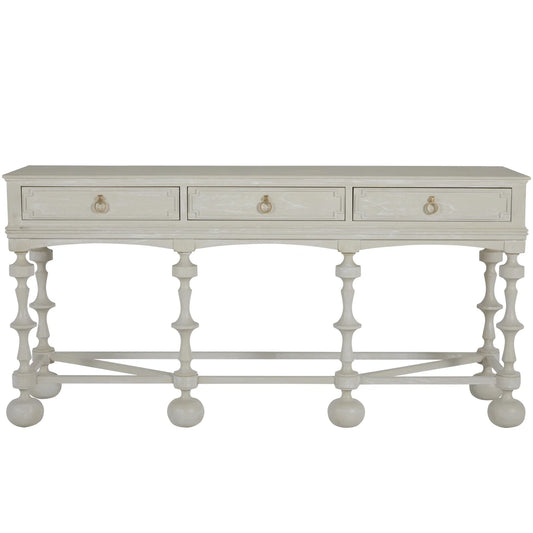 Gabby Arrington Mindi Veneer Rectangle Console Table - White Ivory, 76 in. W x 37.25 in. H