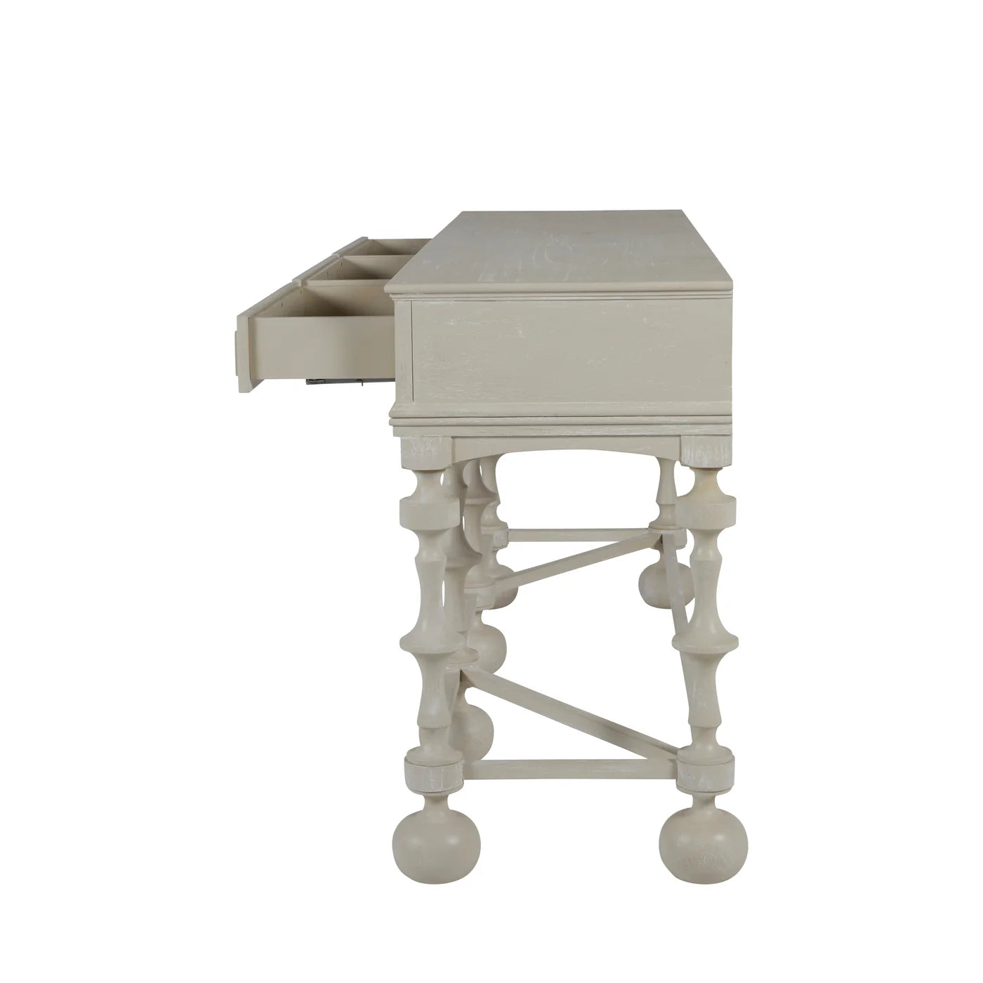 Gabby Arrington Mindi Veneer Rectangle Console Table - White Ivory, 76 in. W x 37.25 in. H