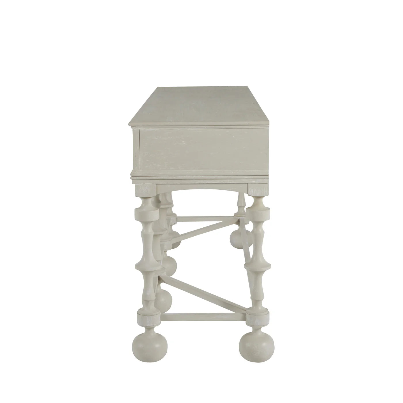 Gabby Arrington Mindi Veneer Rectangle Console Table - White Ivory, 76 in. W x 37.25 in. H