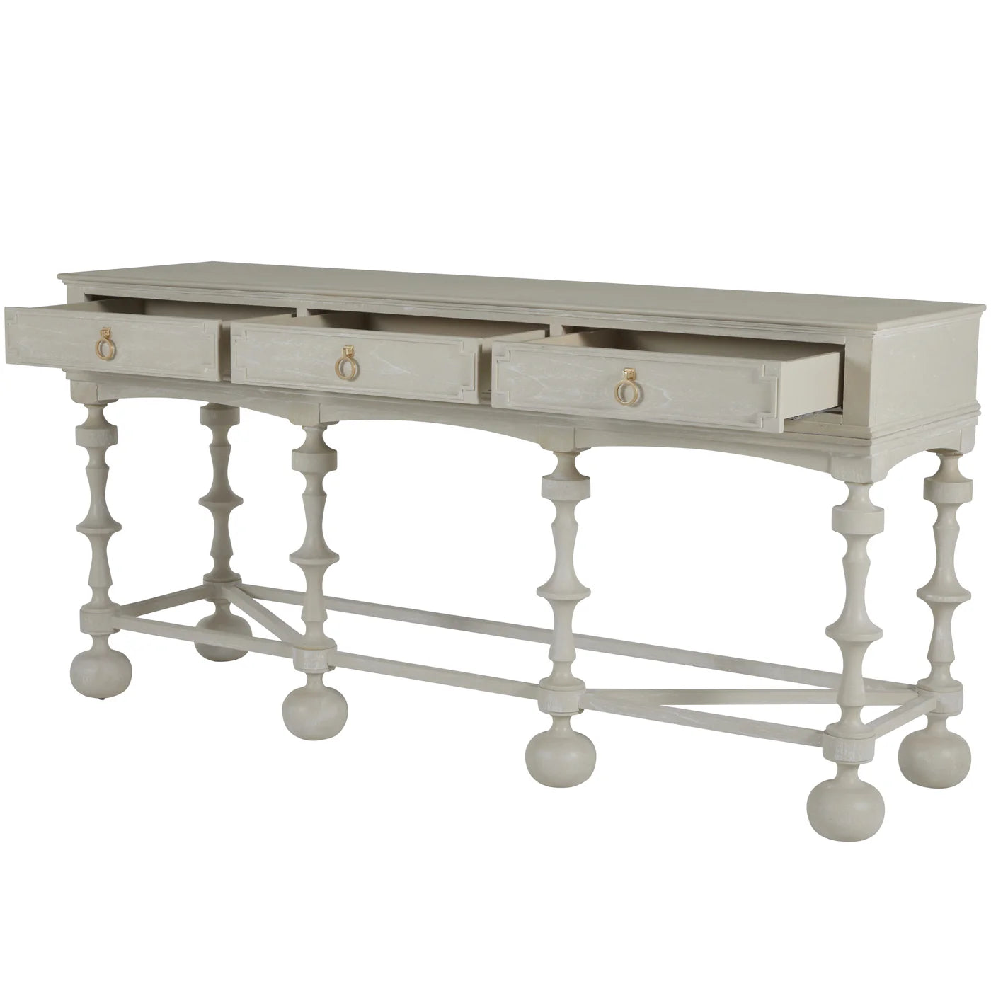 Gabby Arrington Mindi Veneer Rectangle Console Table - White Ivory, 76 in. W x 37.25 in. H