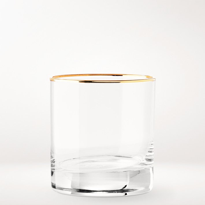 Zodax Optic Gold Rim Double Old Fashioned Glass