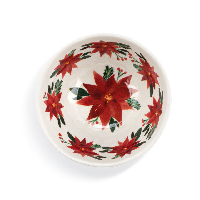 Demdaco Poinsettia Melamine Dip Bowl