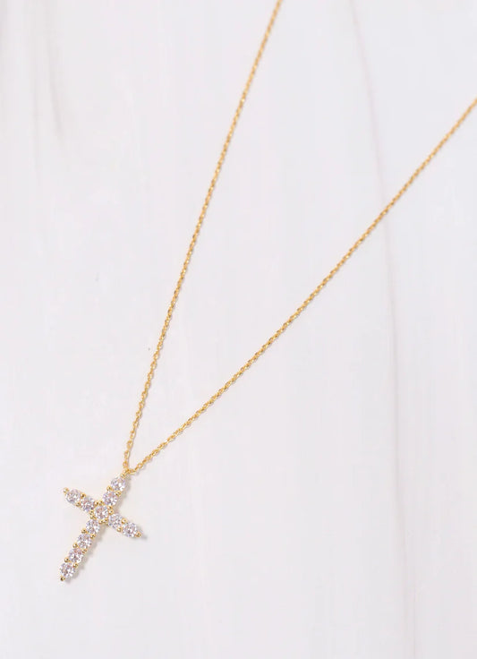 Caroline Hill Valencourt CZ Cross Necklace
