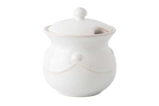 Juliska Berry & Thread Sugar Bowl with Lid- Whitewash