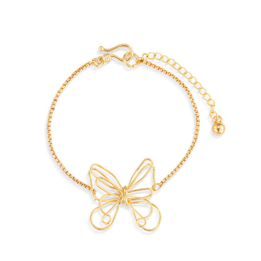 Demdaco Butterfly Open Charm Gold Bracelet 6.5in