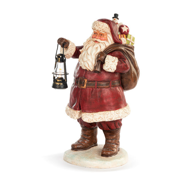 Demdaco Lit Large Santa with Lantern Centerpiece