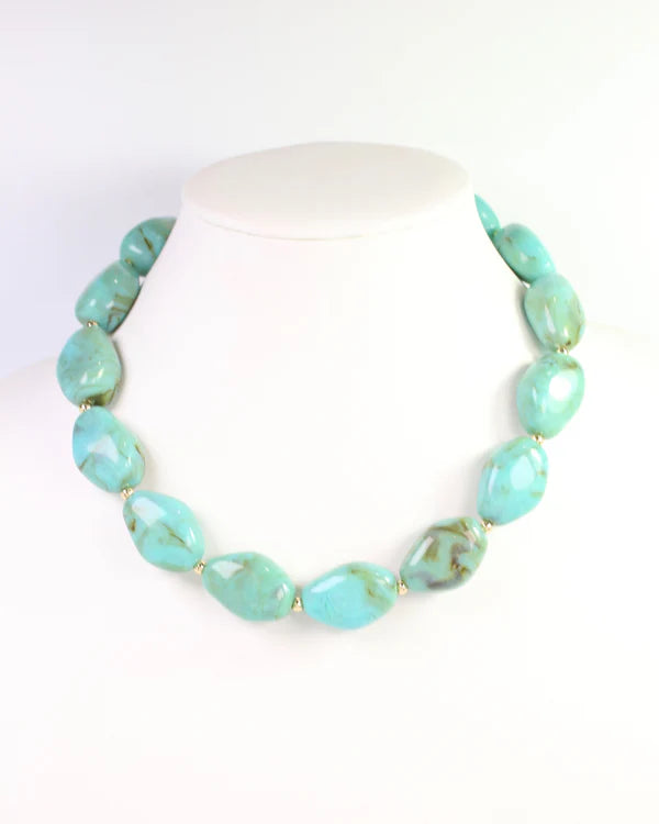 Caroline Hill Frederick Stone Beaded Necklace Turquoise
