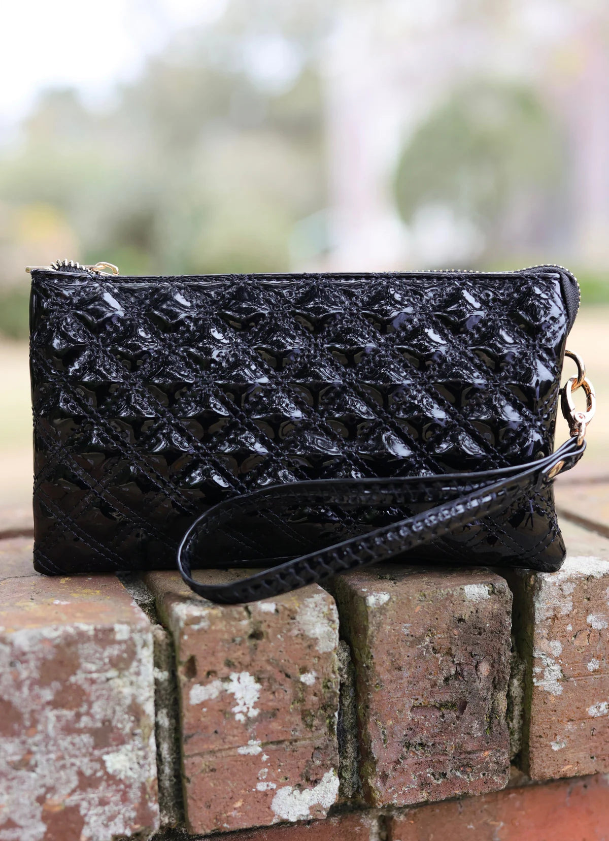 Caroline Hill Black Patent Liz Custom Crossbody