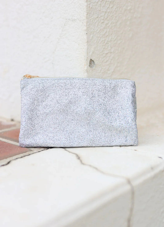 Caroline Hill Liz Silver Glitter Crossbody