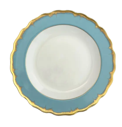 Mottahedeh Chelsea Feather Turquoise Salad/Dessert Plate