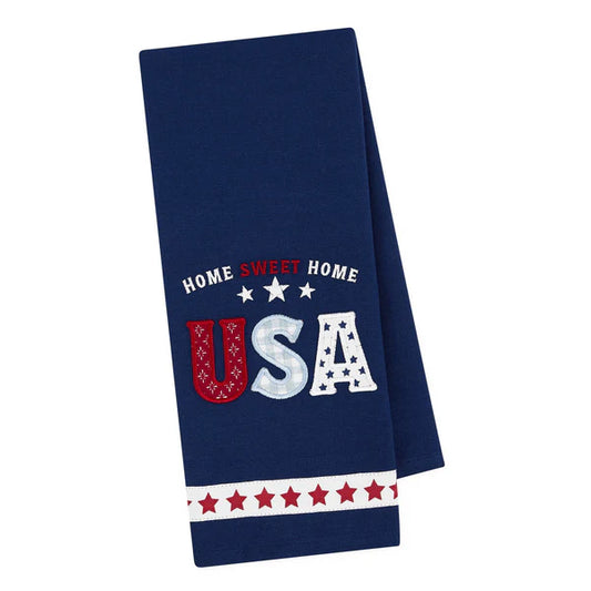 The Porch Design Imports USA Embellished Tea Towel