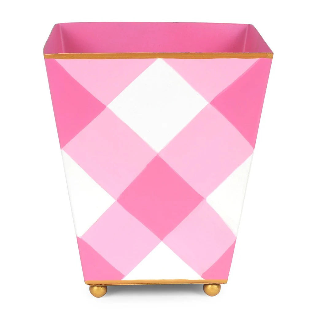 Jaye's Studio Pink Buffalo Plaid Cachepot