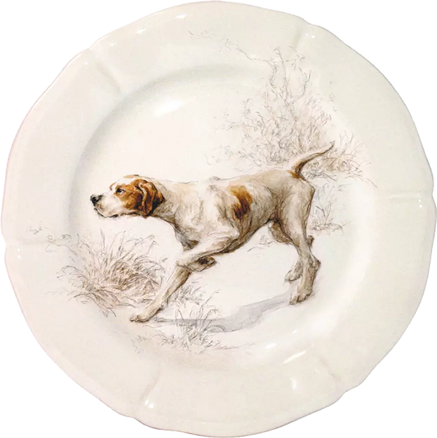 Gien Sologne Dog Dessert Plates