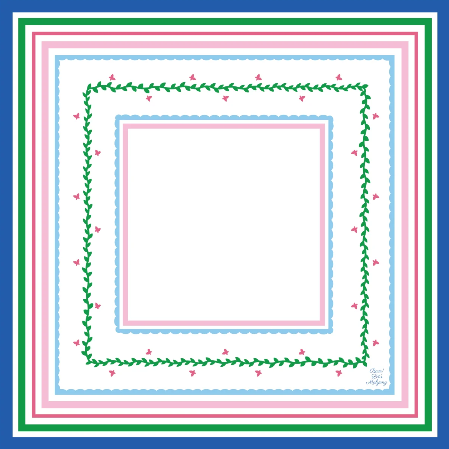 Bam! Let's Mahjong Grandmillennial Mat- Blue