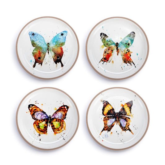 Demdaco Butterfly Collection- Appetizer Plates Set of 4