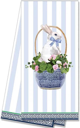 WH Hostess Bunny Basket Tea Towel