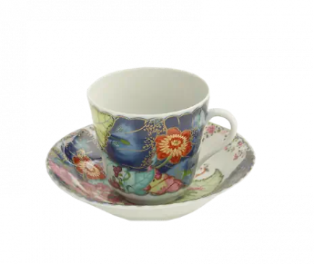 Mottahedeh Tobacco Leaf Teacup and Saucer