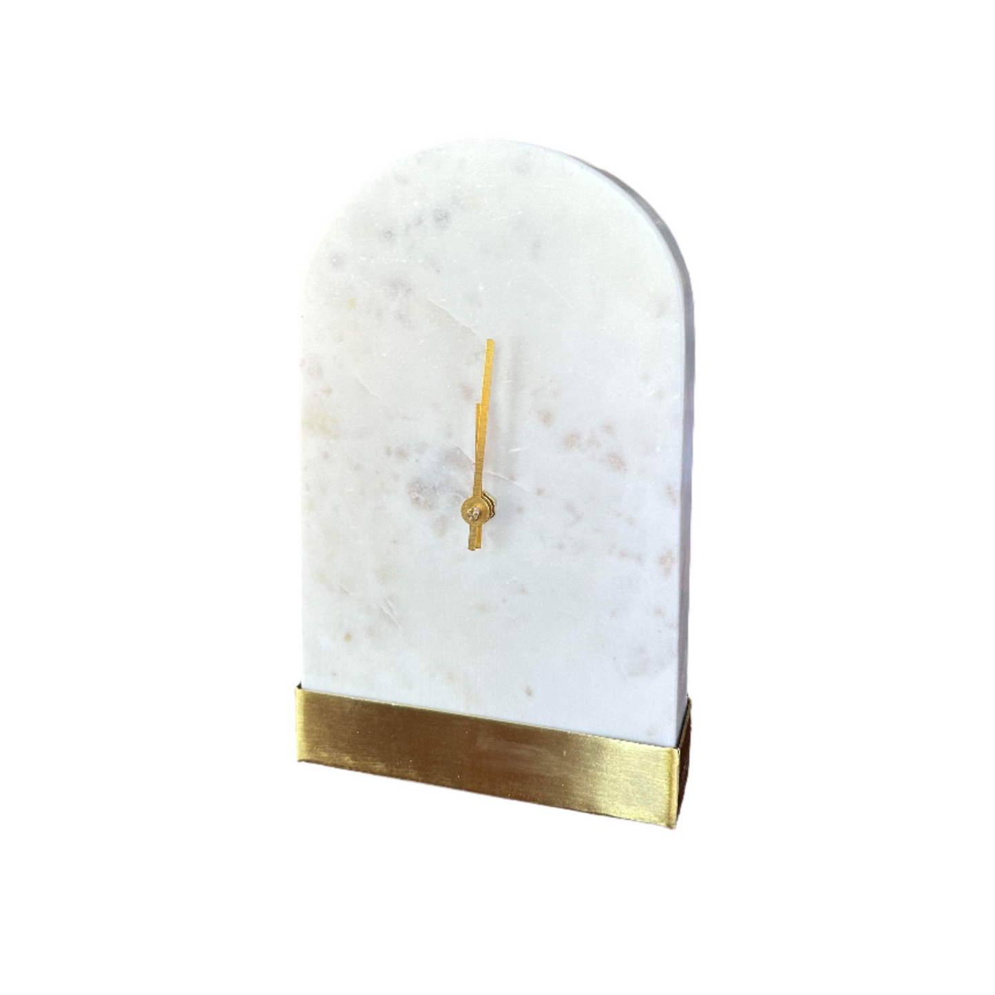 BIDK Home White Marble Gold Clock