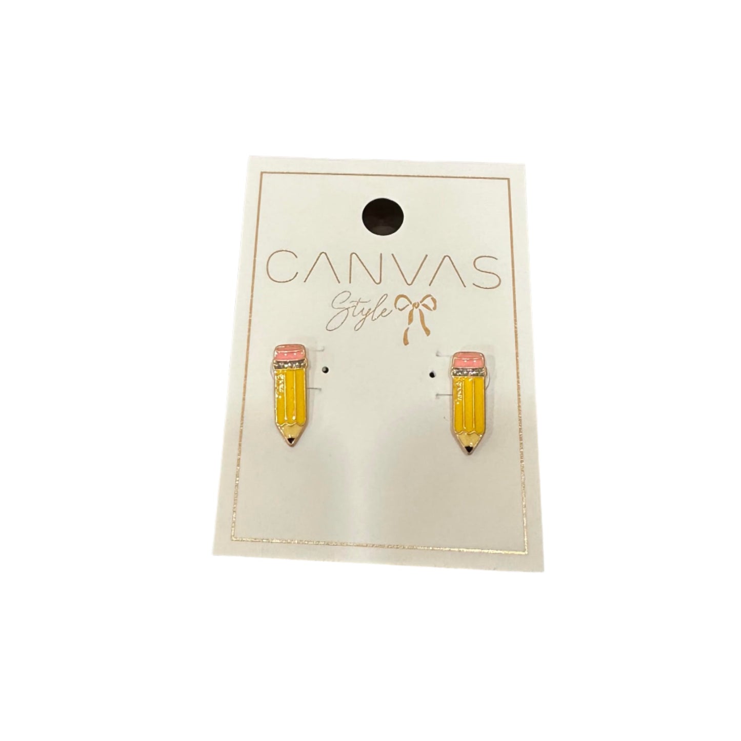 #2 Pencil Enamel Stud Earrings in Yellow