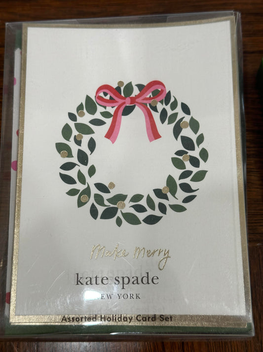 Kate Spade Assorted Wreath Make Merry Note Card Set