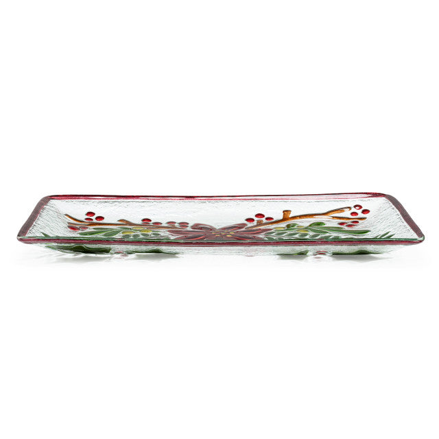 Demadaco Poinsettia Rectangle Platter