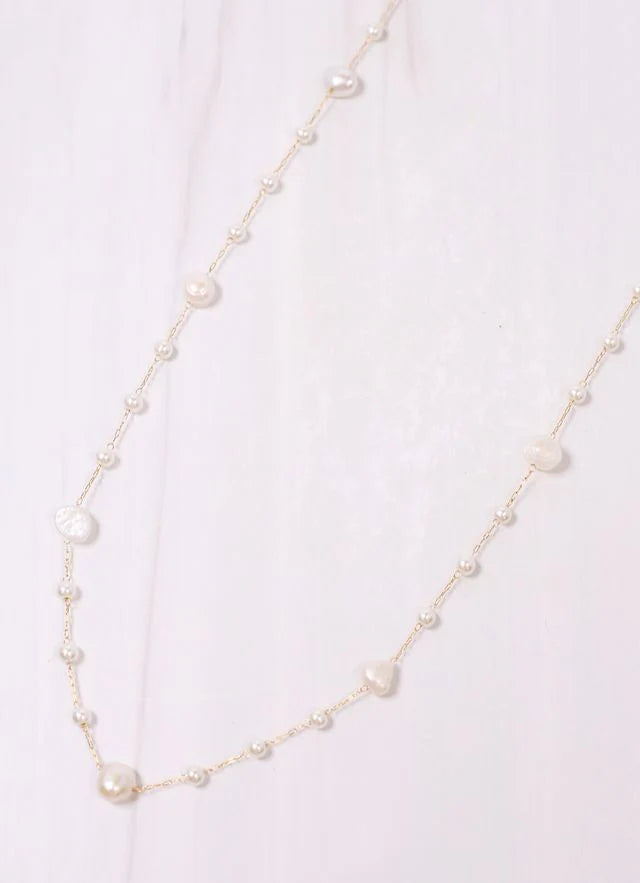 Caroline Hill Roonie Pearl Lined Necklace