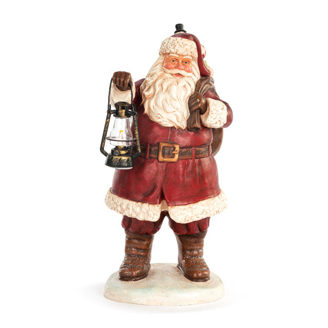 Demdaco Lit Large Santa with Lantern Centerpiece