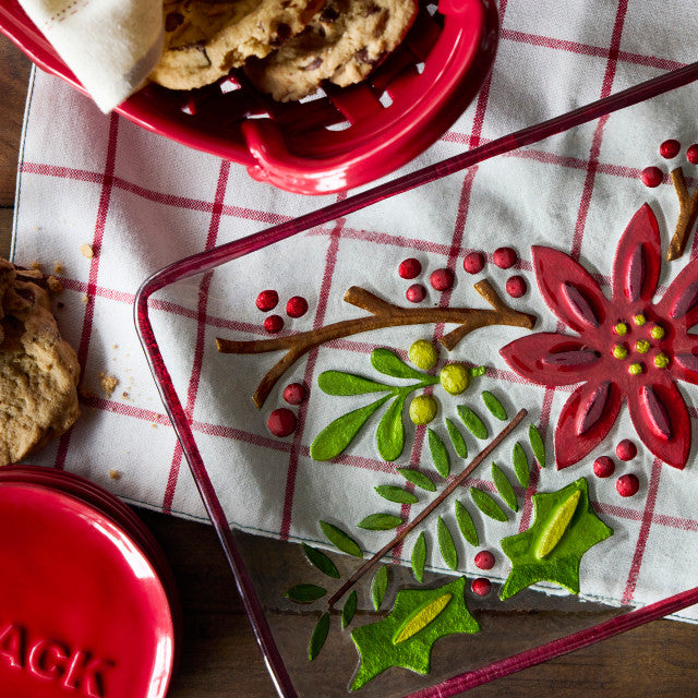 Demadaco Poinsettia Rectangle Platter