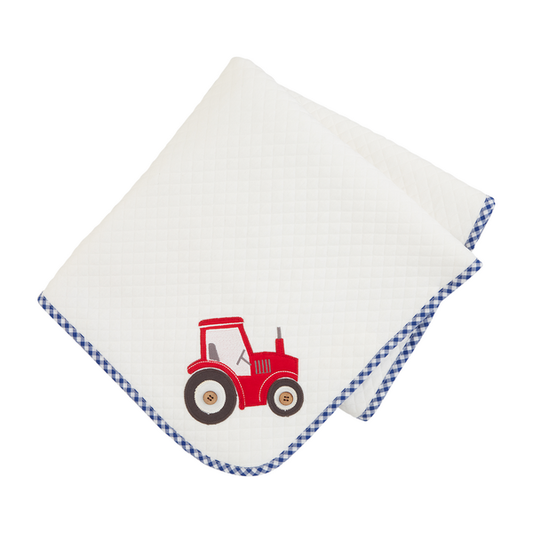 Mud Pie Tractor Quilted Blanket