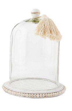 Mud Pie Medium Beaded Glass Cloche