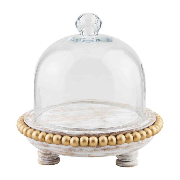 Mud Pie Round Gold Glass Cloche