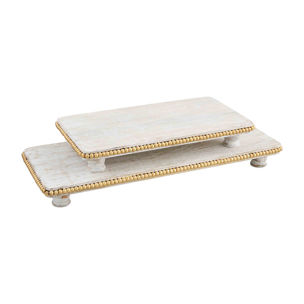 Mud Pie Gold Beaded Serving Boards