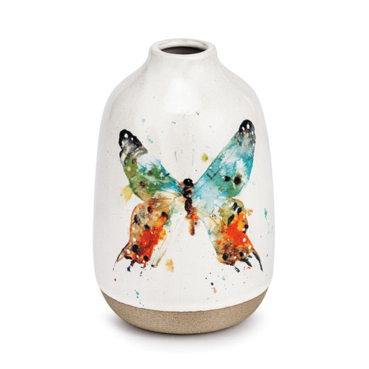 Demdaco Butterfly Collection- Multi Color Butterfly Vase