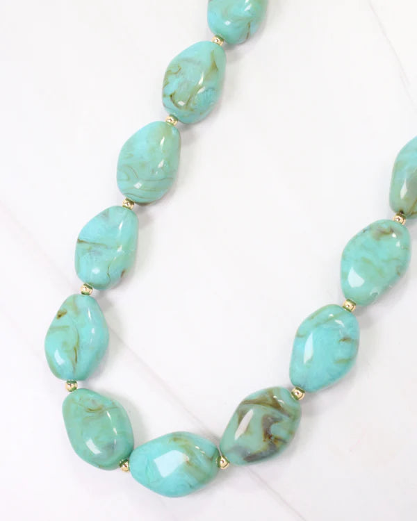 Caroline Hill Frederick Stone Beaded Necklace Turquoise